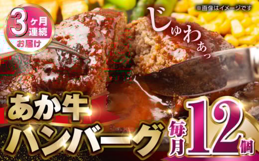 【全3回定期便】肥後の赤牛ハンバーグ150g×12個【山都町（阿蘇牧場）】 [YDF089] 2139691 - 熊本県山都町