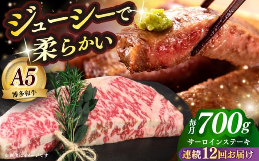 【全12回定期便】国産 博多和牛 A5ランク サーロイン ステーキ 350g×2枚 雌 ≪築上町≫【KRAZY MEAT】 ステーキ 和牛 肉 BBQ [ABEN016]