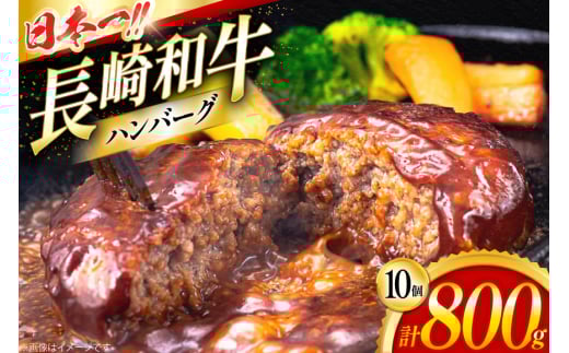 ハンバーグ 冷凍 長崎和牛 手作り ハンバーグ 80g 10個 計800g [大川ストアー 長崎県 東彼杵町 hs42bag580001] はんばーぐ ハンバーグ 湯銭 2146214 - 長崎県東彼杵町