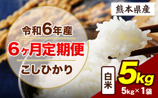 【6ヶ月定期便】令和6年産 定期便 こしひかり 5kg 白米 阿蘇 うぶやま 米 定期便 熊本県産 ふるさと納税 精米 ひの 米 こめ ふるさとのうぜい コシヒカリ コメ お米 おこめ《申込み翌月から出荷》