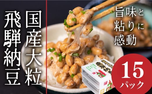 飛騨納豆 国産大豆の大粒 納豆 3パック×5 合計15パック 2140838 - 岐阜県飛騨市