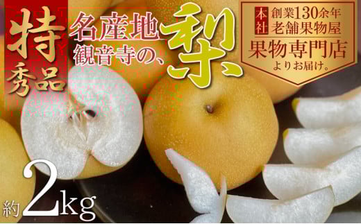 【2025年先行予約】特秀品!観音寺の梨(豊水・南水)約2kg 果物 フルーツ デザート おやつ 食後 国産 日本産 産地直送 みずみずしい シャキシャキ 911795 - 香川県観音寺市