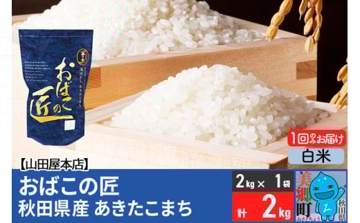 令和6年産 おばこの匠 秋田県産あきたこまち 2kg（白米）2kg袋 秋田こまち お米 469572 - 秋田県美郷町