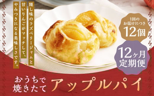 【12ヶ月定期便】おうちで焼きたてアップルパイ 64g×12個（12個入×各1箱） ／ アップルパイ お菓子 スイーツ 洋菓子 りんご
