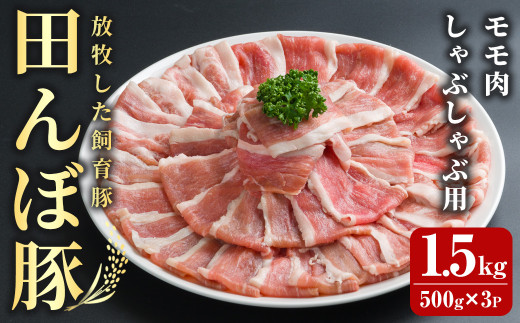 田んぼ豚 モモ 1.5kg (500g×3P) しゃぶしゃぶ用 豚肉 肉 お肉 冷凍 小分け にく 登米市産 モモ肉 もも肉 【株式会社いなほ】tm266 690726 - 宮城県登米市