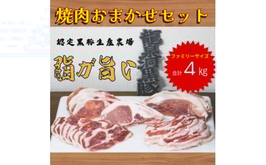 龍泉洞黒豚おまかせ焼肉セット　4kg(4000g)【1618821】