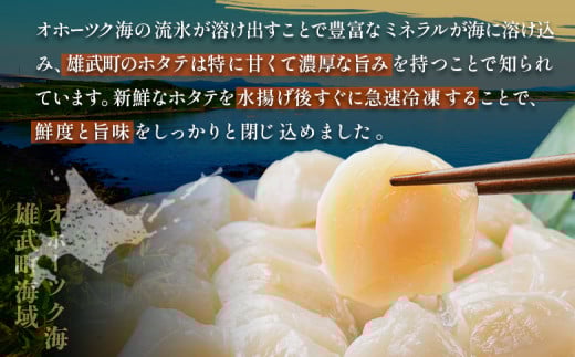 北海道雄武町産ホタテ貝柱２ｋｇ訳アリ小分けAフレーク（500g×４）