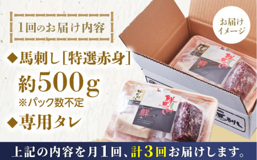 国内肥育 馬刺し 赤身 約500g 専用タレ付き 熊本 山都町 冷凍 馬肉 馬刺 ヘルシー 小分け