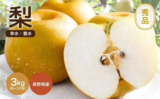 溢れる果汁 ジューシーな梨(幸水・豊水) 約3kg 秀品〈2025年8月下旬～9月下旬発送〉| 果物 くだもの フルーツ 梨 和梨 幸水 豊水 長野県 信州 南信州 飯田市 959108 - 長野県飯田市