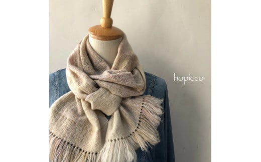 ストール（カシミヤ）20cm×160cm 白ベージュ系 合同会社工藝舎 奈良県 奈良市 なら 75-001 2143364 - 奈良県奈良市