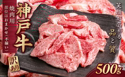 訳あり 神戸牛(神戸ビーフ) 焼肉用(不揃い)500g KNY1 KWNCJ002 ふるさと納税 神戸牛 神戸ビーフ ブランド和牛 訳あり 訳アリ 部位 大きさ不揃い500g 国産 和牛 切り落し 切落し 焼肉 焼き肉 太田家 兵庫県 神戸 新鮮 川西 川西市