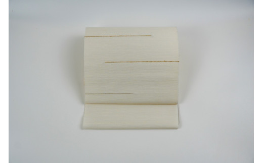 ＜丹後の藤布　遊絲舎＞八寸名古屋帯　「藤八本」（白）　【仕立て方法：名古屋仕立て（総カガリ）】　FY00108