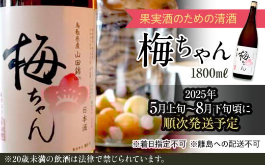 672. 果実酒のための清酒『梅ちゃん』※着日指定不可 ※離島への配送不可 ※2025年5月上旬~8月下旬頃に順次発送予定 1037663 - 鳥取県北栄町