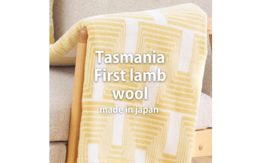 【ハーフサイズ】洗えるタスマニアラムウール混毛布 100×140cm  OTW-R-YE 2142753 - 和歌山県和歌山市
