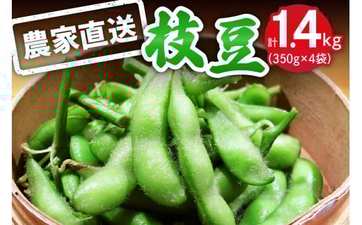 枝豆 1.4kg (350g×4袋) 農家直送！亀井さんちの採れたて枝豆｜伊勢原市 えだまめ 産地直送 おつまみ 冷蔵 父の日 贈り物 [0318] 2145183 - 神奈川県伊勢原市