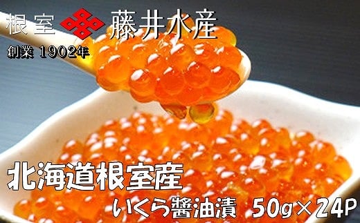 D-42056 【北海道根室産】<鮭匠ふじい>いくら醤油漬50g×24P 231466 - 北海道根室市
