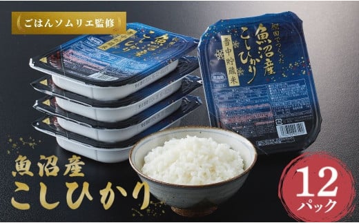 魚沼産コシヒカリ雪中貯蔵米パックご飯12個