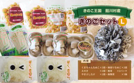 きのこ王国　鮭川村産　きのこセット（L）