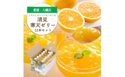 ゲル化剤・pH調整剤不使用!愛媛産 清見寒天ゼリー 12本セット＜D25-230＞【1629903】 2144411 - 愛媛県八幡浜市