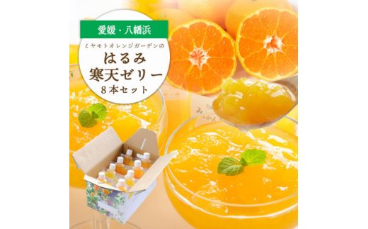 ゲル化剤・pH調整剤不使用!愛媛産 はるみ寒天ゼリー 8本セット＜C25-231＞【1629914】 2144412 - 愛媛県八幡浜市