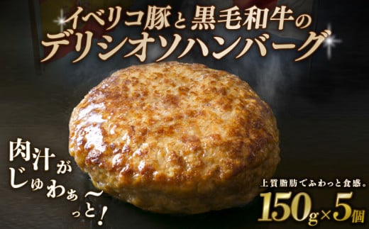 デリシオソ ハンバーグ 150g×5個 イベリコ豚 黒毛和牛 豚肉 豚 ぶた ブタ 牛肉 和牛 牛 肉 お肉 おにく 霜降り 手作り 簡単調理 冷凍 小分け 個包装 お弁当 おかず 夕ご飯 家庭 家庭用 惣菜 お惣菜 料理 調理 人気 おすすめ ふるさと納税 京都 八幡 八幡市 神戸屋商事 肉匠 こしき庵