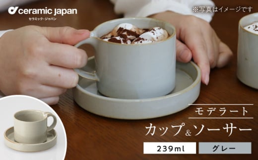 [瀬戸焼]モデラート カップソーサー グレー [セラミック・ジャパン] / 食器 カップ コップ ギフト プレゼント / 瀬戸市 [BBBC007]