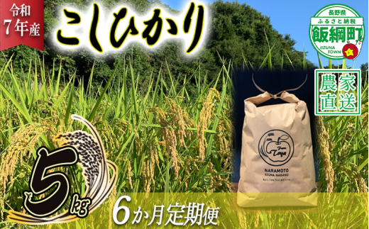 米 こしひかり 5kg × 6回 【 6か月 定期便 】( 令和7年産 ) ファームトヤ 沖縄県への配送不可 2025年10月上旬頃から順次発送予定 コシヒカリ 白米 精米 お米 信州 105000円 予約 農家直送 長野県 飯綱町 [1138] 271755 - 長野県飯綱町