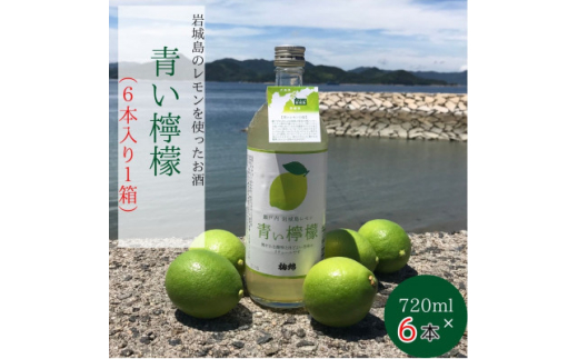 青い檸檬(クラフトリキュール)720ml×6本セット　岩城島産レモン使用＜お酒です＞【1630426】
