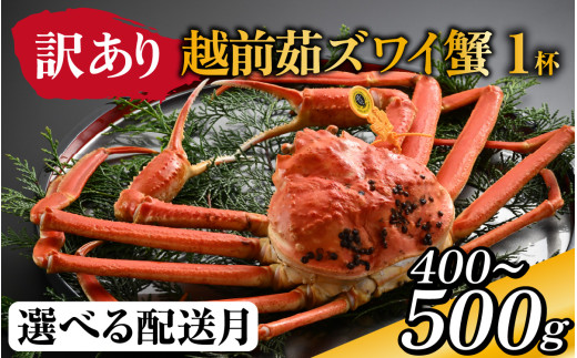 【先行予約】[到着日指定可]【訳あり】蟹好きが唸る老舗カニ料理店の越前茹ズワイ蟹　ミニ(400～500g) 1杯【11月中旬より順次発送】 [D-085035] 1053376 - 福井県福井市