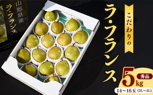 こだわり ラ・フランス 5kg（14玉～16玉） 秀品 3L～4L 《化粧箱入》 農家直送 山形県産【2025年11月頃～12月上旬頃発送予定】　018-B-HK003