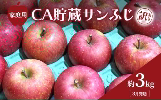 [№5554-0292]3月発送 家庭用 訳あり CA貯蔵 サンふじ 約 3kg りんご リンゴ 林檎 果物 フルーツ わけあり 青森