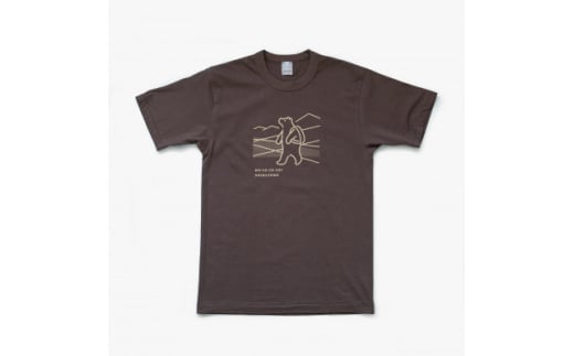 「知床トコさん」×久米繊維　コットンTシャツ　トレッキング柄　XLサイズ　半袖【1629411】