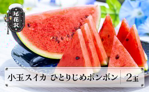 尾花沢 小玉スイカ ひとりじめBonBon 2玉 秀品  7月中旬～8月上旬頃発送 2025年産 令和7年産 佐竹物産 sb-sukbx2 2145832 - 山形県尾花沢市