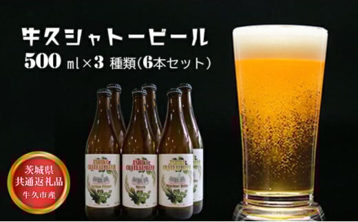 【茨城県共通返礼品】牛久市産 牛久シャトービール3種類（6本セット） 2127570 - 茨城県常総市