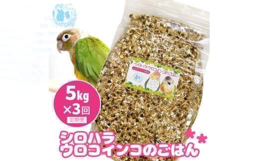 【3ヶ月定期便】fuu シロハラインコ・ウロコインコのごはん（5kg）