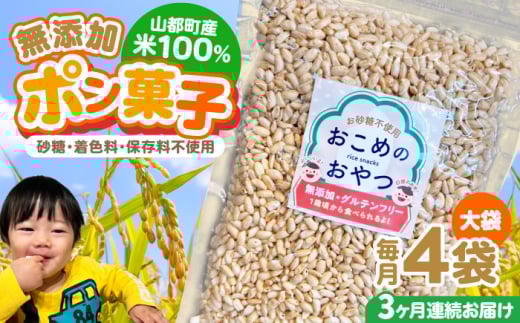 【全3回定期便】おこめのおやつ大袋 4袋セット【株式会社キゴコロ】 [YDZ011] 2148592 - 熊本県山都町