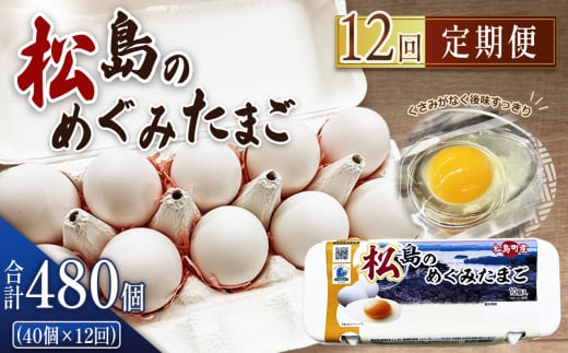 No.167 松島のめぐみたまご　40個入り　12ヵ月定期便 ／ 卵 玉子 卵黄 オレンジ 美味しい すっきり ハーブ 安心 安全 宮城県