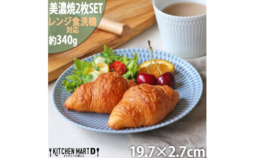 【美濃焼】 さざなみ 20丸皿 ブルーグレー 2枚セット 瑞浪市 / 小田陶器 JS企画 皿 お皿 プレート 食器 [AZAZ066] 1041772 - 岐阜県瑞浪市