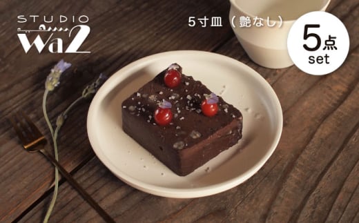 【波佐見焼】KINU 5寸皿 5点セット（艶なし）【studio wani】 [MB80] 2148831 - 長崎県波佐見町