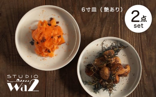 【波佐見焼】KINU 6寸皿 2点セット（艶あり）【studio wani】 [MB81] 2148832 - 長崎県波佐見町