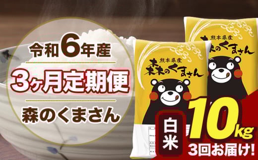 令和6年産 森のくまさん 白米 10kg 5kg×2袋 計3回お届け 《お申し込み月の翌月から出荷開始》 お米 こめ 熊本県産 ご飯 備蓄 2150995 - 熊本県荒尾市