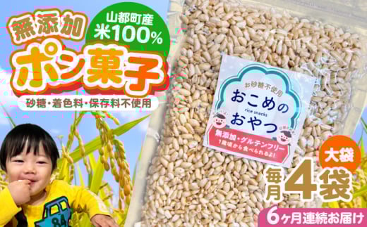 【全6回定期便】おこめのおやつ大袋 4袋セット【株式会社キゴコロ】 [YDZ012] 2148593 - 熊本県山都町