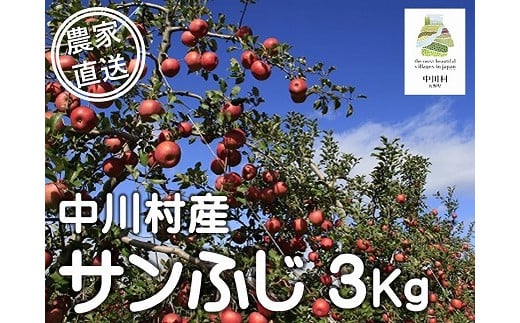 担当者おすすめ「味覚の里なかがわ」の旬のくだもの（サンふじ３Kg箱）12月１日から順次発送予定
