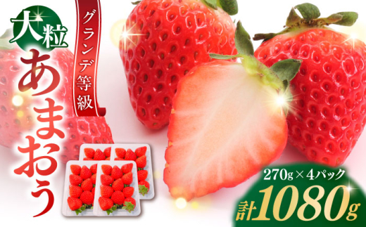 【2026年1月中旬より順次発送】 あまおう いちご 1080g (約270g×4パック) 吉富町/株式会社HSP-テクノ [BGBQ001]