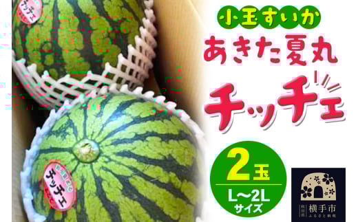 夏の贈り物 秋田県産 あきた夏丸チッチェ 小玉すいか 2玉(L~2Lサイズ) 1022712 - 秋田県横手市