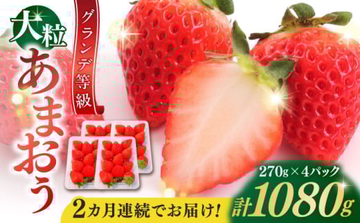 【全2回定期便】【2026年1月中旬より順次発送】 あまおう いちご 1080g (約270g×4パック) 吉富町/株式会社HSP-テクノ [BGBQ003]