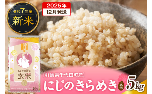 2025年12月発送【令和7年度産】群馬県千代田町産 にじのきらめき 5kg×1袋 (玄米) 群馬県 千代田町
