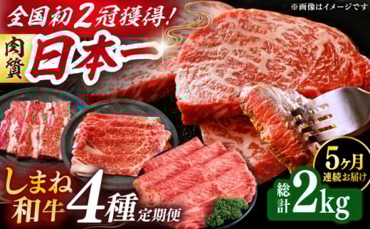 【全5回定期便】肉質日本一！しまね和牛 寄附額10万円分 計2kg 食べ比べ セット 和牛 牛肉 ステーキ 焼肉 島根県雲南市/Do corporation株式会社 [AIDI017]