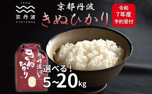 [先行予約]京丹波きぬひかり 選べる 数量 5kg 10kg15kg 20kg 令和7年産 新米 京都 精米 キヌヒカリ [010MB002X]