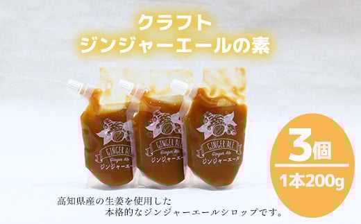 クラフトジンジャーエールの素（200g×3P） 2152293 - 高知県いの町